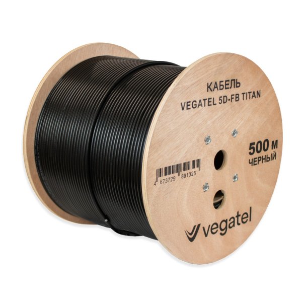 Кабель коаксиальный VEGATEL 5D-FB (Titan, черный)