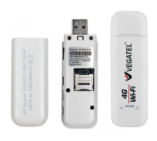4G модем VEGATEL M24 Wi-Fi роутер c пигтейлами SMA, белый