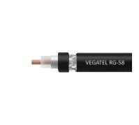 Кабель коаксиальный VEGATEL RG-58 A/U Cu (ГОСТ, PE, черный) бухта 100м